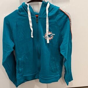 Miami Dolphins Zip-Up Hoodie with Logo